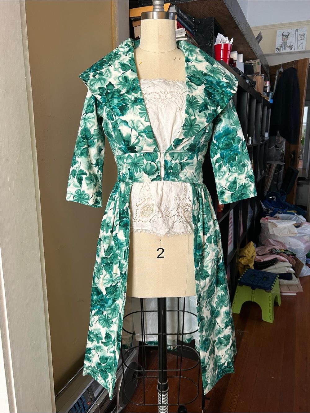 Trashy Diva Green and White Floral High-Low Dress